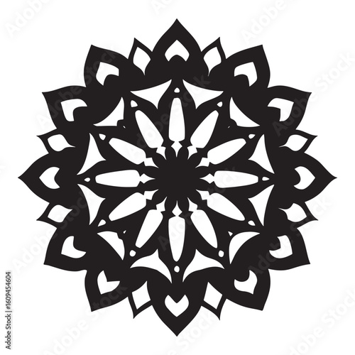 Intricate circular geometric pattern with vibrant colors