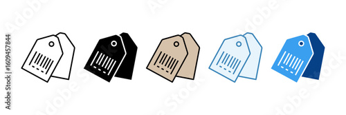 Barcode Label  Icon Set Multiple Style Collection