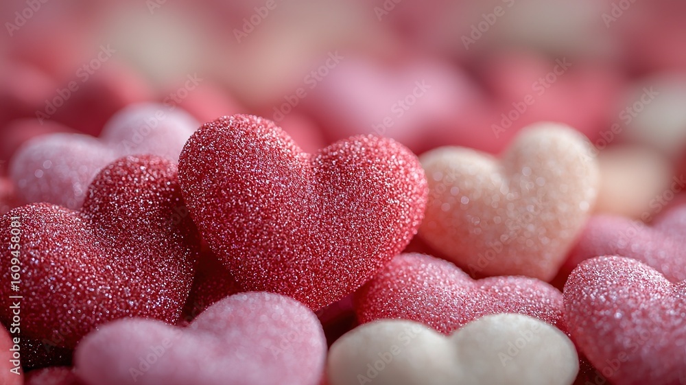 Obraz premium Valentine’s Day Pile of Red, White, and Pink Paper Hearts: Cute Decoration for Romance, Crafts, and Gifting 