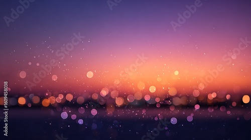 Vibrant sunset gradient from orange to violet with a bokeh effect