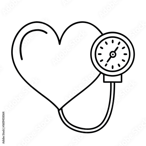 Preeclampsia Monitoring Concept Heart with Pressure Gauge Representing High Blood Pressure and Pregnancy Complications