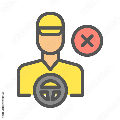 driverless filled outline icon. self driving car color line illustration.