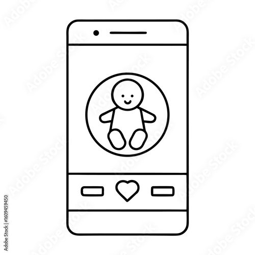 Pregnancy Tracker App Icon Smartphone with Baby Icon for Expecting Mothers