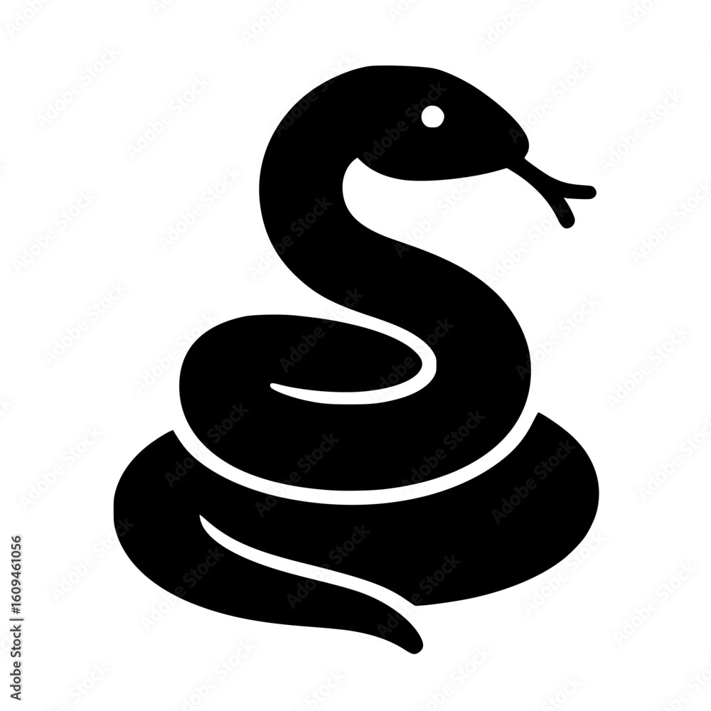 Obraz premium Coiled Snake Icon Illustration