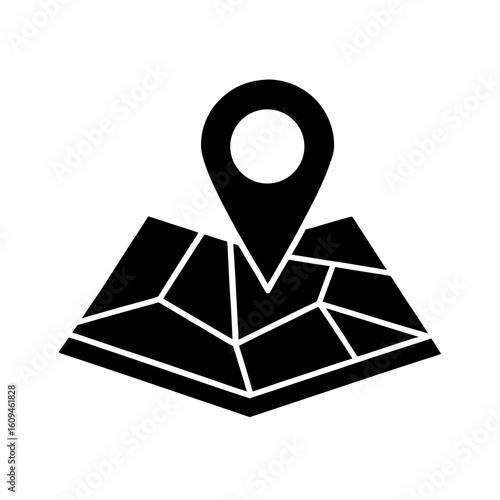 Map with Pin Vector Flat and Clean Look Isolated