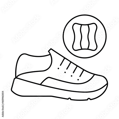 Supportive Footwear Design Shoe with Cushion Symbol for Comfort and Protection