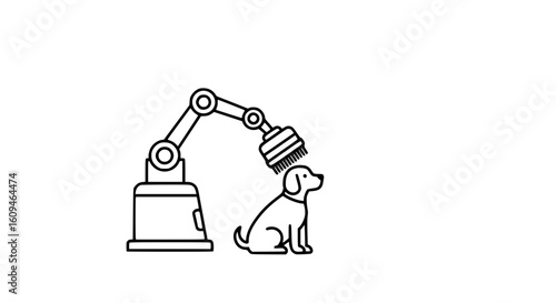 A robot for brushing dogs