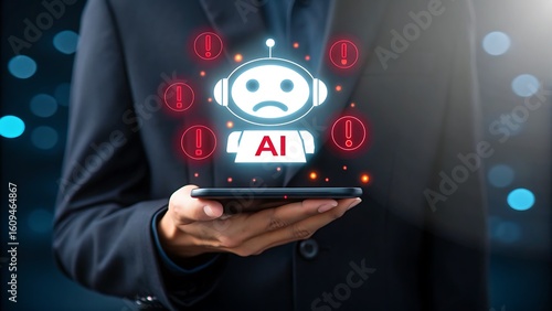 Wallpaper Mural Disappointed ai chatbot hologram displayed on a smartphone Torontodigital.ca