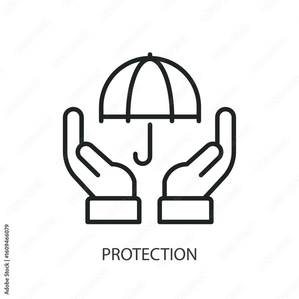 Protection thin line vector icons. Protection thin line vector icons.