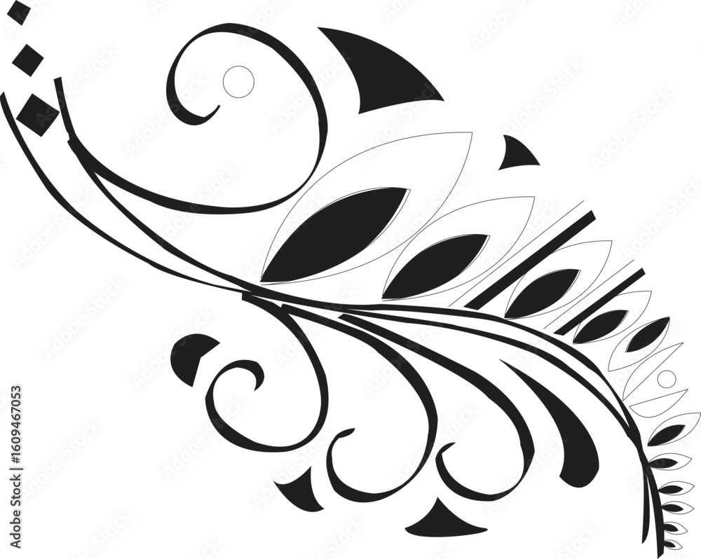 Fototapeta premium Abstract Swirl Flourish Design