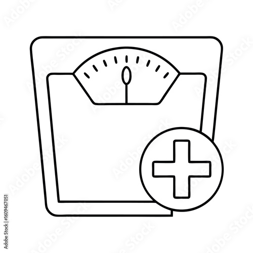 Weight Monitoring Design Weighing Scale with Sign Representing Health and Measurement