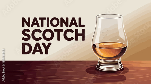 National Scotch Day Whiskey Glass Celebration Drink Design

