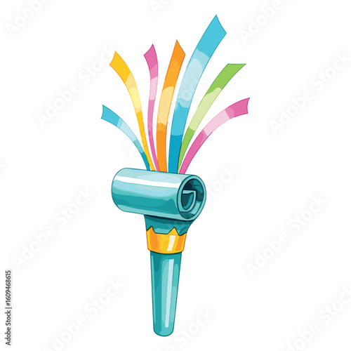 Colorful Party Blower Watercolor Sublimation