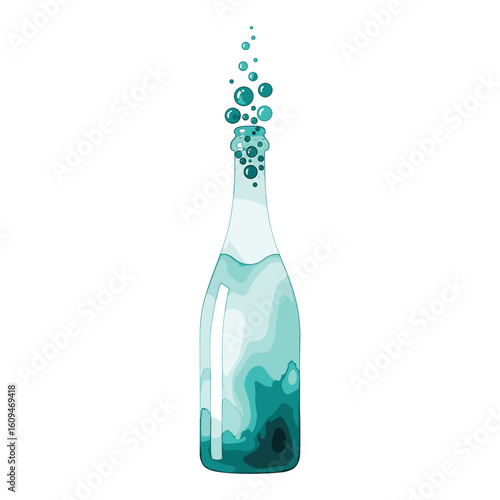 Bubbling Bottle Watercolor Sublimation