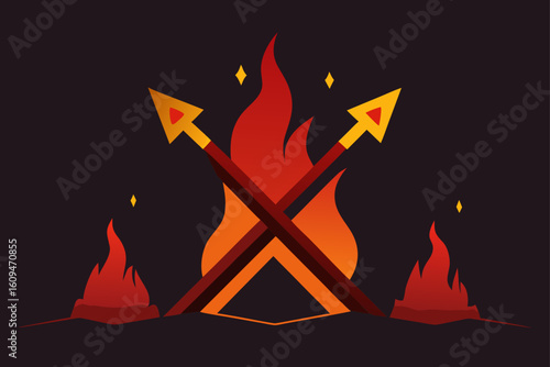 glowing magical rune burning zombies