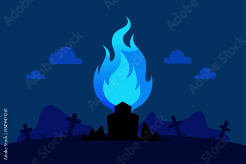 magical blue fire graveyard