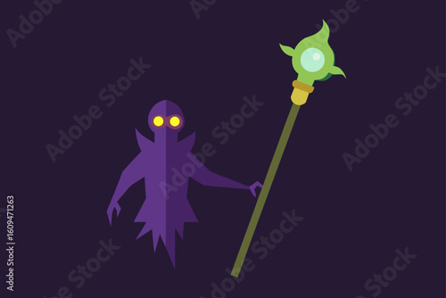 magical staff glowing zombies