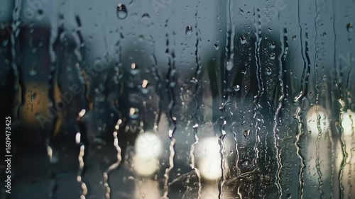 Wallpaper Mural Rainy night view through a window Torontodigital.ca