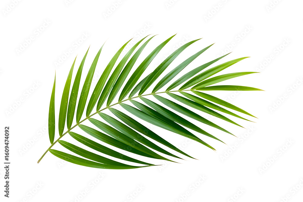 Fototapeta premium Elegant Tropical Palm Leaf Against a Deep Black Backdrop Perfect for Backgrounds and Exotic Designs