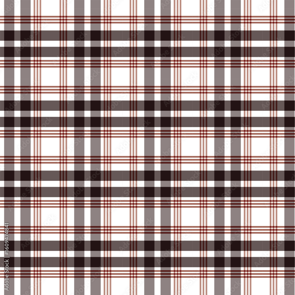 Fototapeta premium Red, Brown, and White Plaid Seamless Pattern