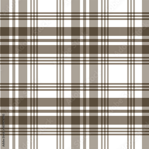 Brown and White Plaid Seamless Pattern

