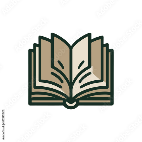 Open book with pages fanned out, showcasing text, on a clean white background, ideal for educational content