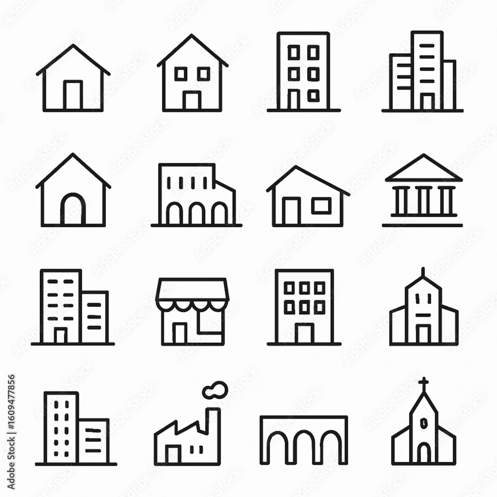 Fototapeta premium set of houses icons