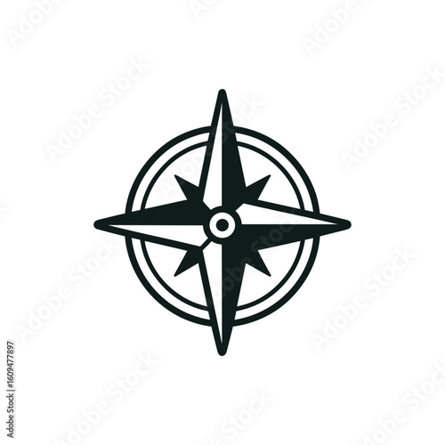 A detailed compass design symbolizing navigation and exploration, set against a minimalistic background
