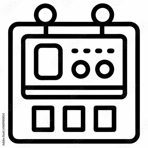 Control Panel Outline Icon – Black Vector for System Management & Settings

