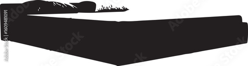 A silhouette of a person wearing virtual reality goggles, immersed in a minimalist digital world with another user.