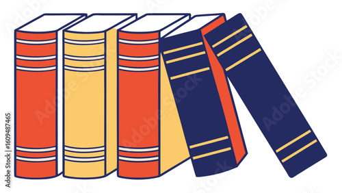 Stack of Books Illustration with Educational and Literary Theme Perfect for Library or Study Designs