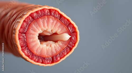 Cross section of earthworm clitellum showing glandular