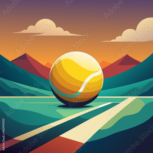 Sunset on Tennis Court