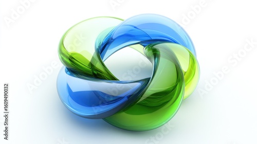 Abstract intertwined glassy forms