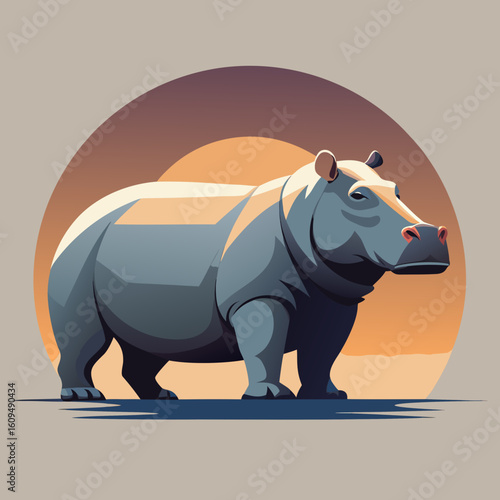 Hippo at Sunset
