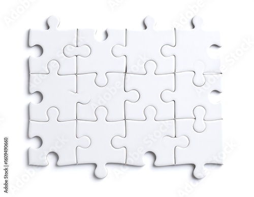 Blank white jigsaw puzzle