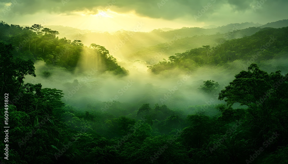 Fototapeta premium Ferns glowing in golden morning rays