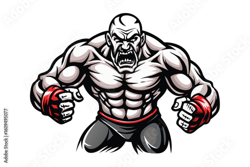 MMA Fighter Esports Logo Style for T-shirts & Fight Brand Merchandis