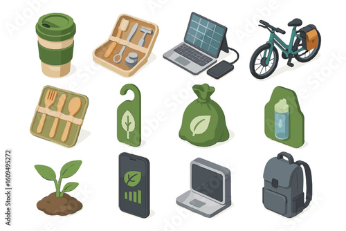 Eco-friendly items for sustainable living and green lifestyle choices