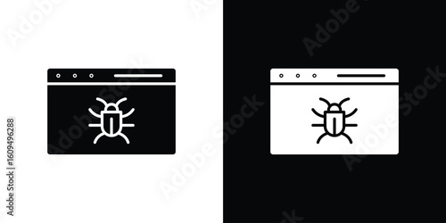 Bug icon. black and white line icons pack.