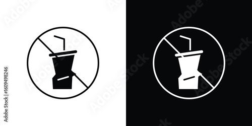 Dont throw away plastic signs. black and white line icons pack.