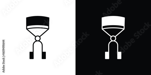 Eyelash curler icon. black and white line icons pack.