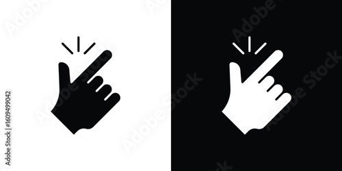 Finger snapping icon. black and white line icons pack.