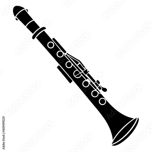  Black Clarinet Vector Illustration