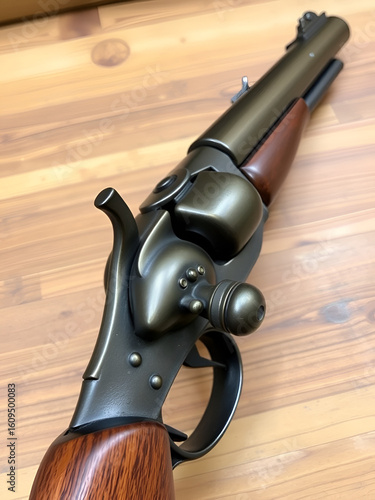 Antique-Style Wheel Gun with Wood Grip