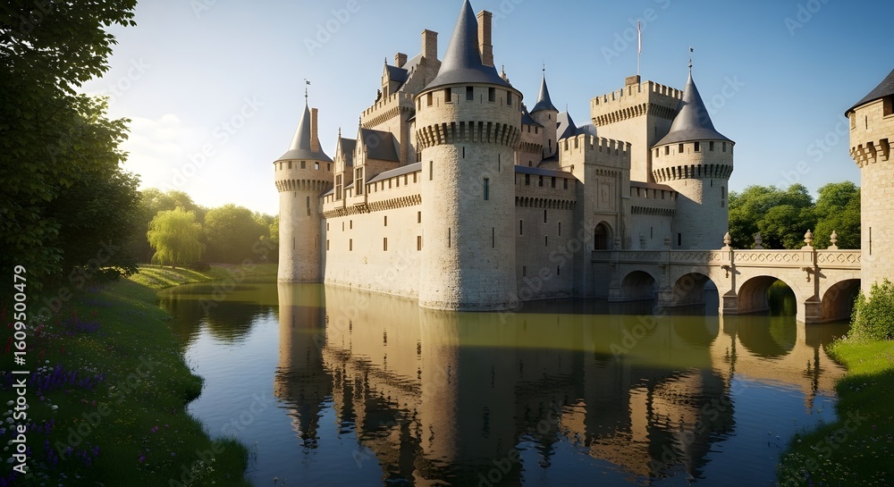Fototapeta premium castle in the evening