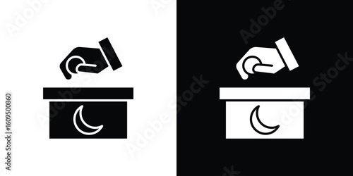 Infaq icon. black and white line icons pack.
