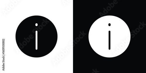 Information icon. black and white line icons pack.