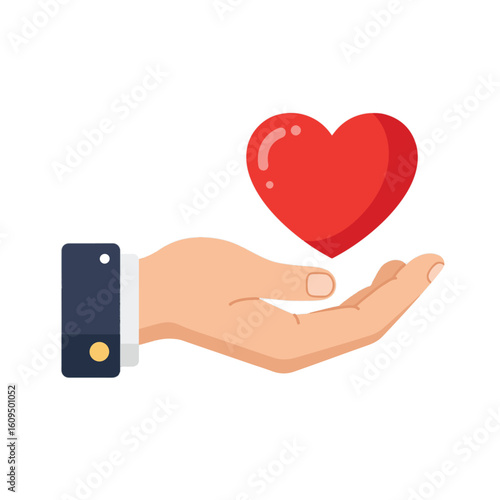 Abstract Hand and Heart for Medical or Social Campaigns
