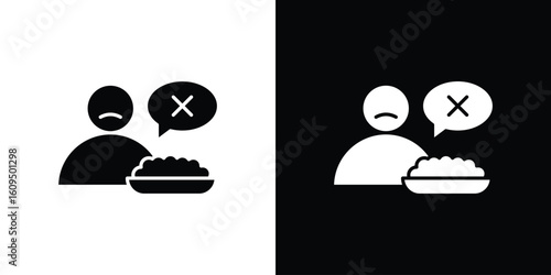 Lack of appsetite icon. black and white line icons pack.